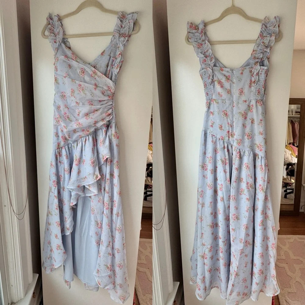 NWT | Abercrombie & Fitch Floral High Low Maxi Dress XS Tall Wedding Guest